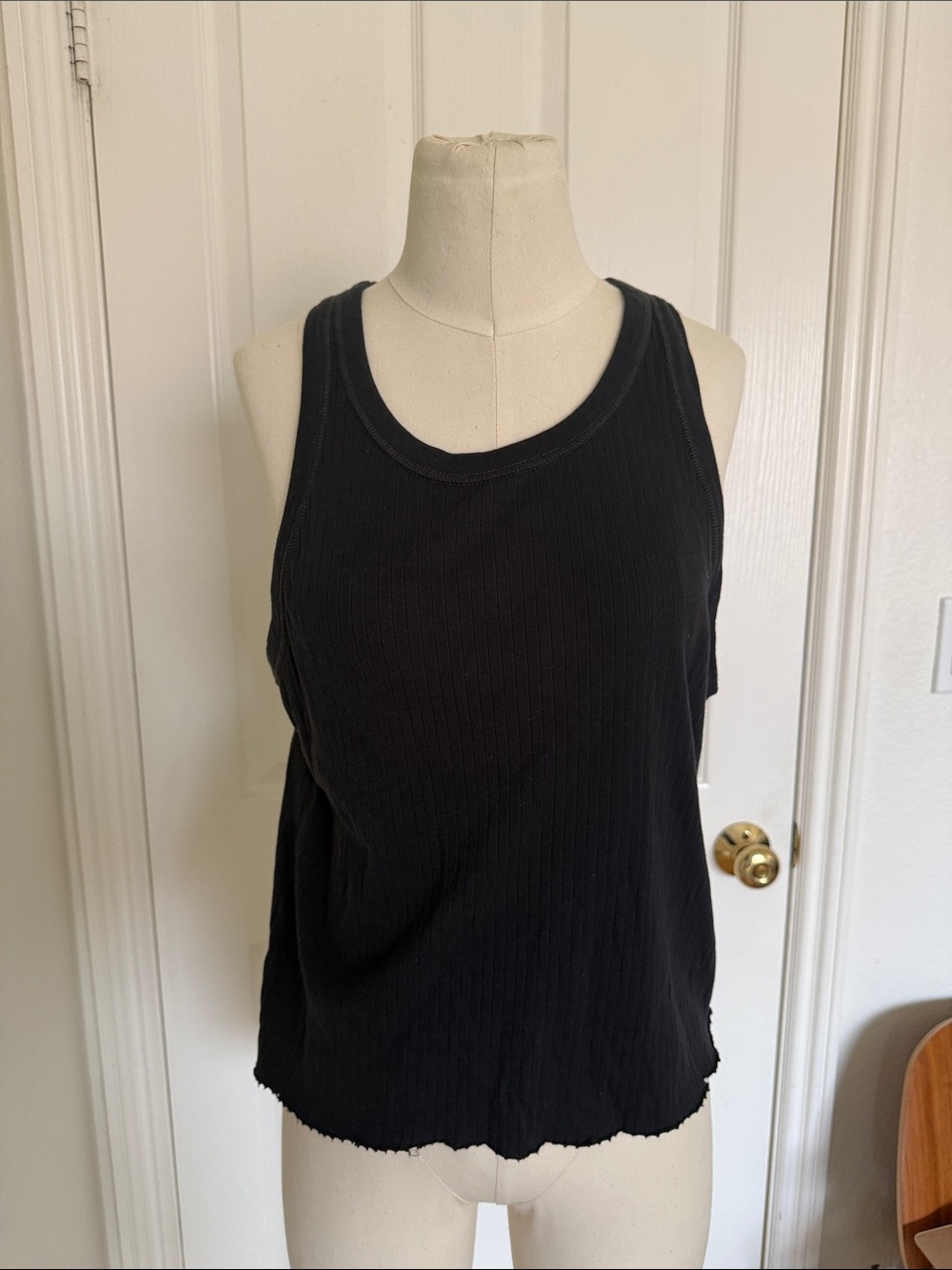 Buck Mason Black High-Neck Rib Tank